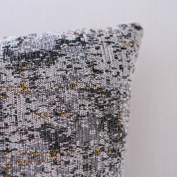 Light Gray & Gold Chenille Decorative Throw Pillow