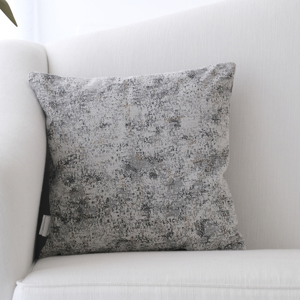 Light Gray & Gold Chenille Decorative Throw Pillow