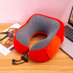Memory Foam U-Shaped Travel Pillow | Cervical Support & Magnetic Cloth Design for Naps